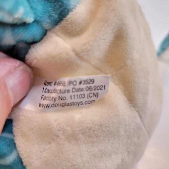 Sea Turtle Stuffed Animal Plush Toy Blue Green Tie Dye Douglas Plushy Stuffy - Picture 6 of 9